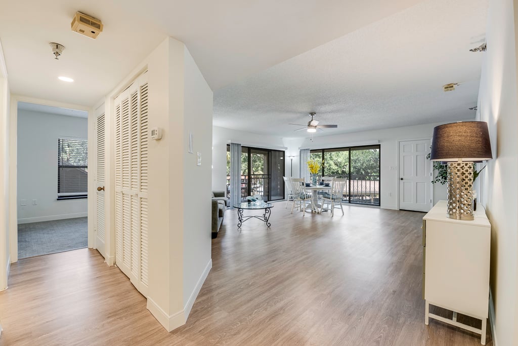 PRBelleairTowersL 1 - Living Room In Our Caladesi Model - One-Bedroom Apartment Home